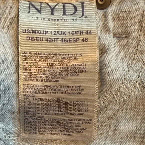 NYDJ Women's Wide Leg Medium Wash Jeans Size 12 Stretch Casual - Picture 8 of 13